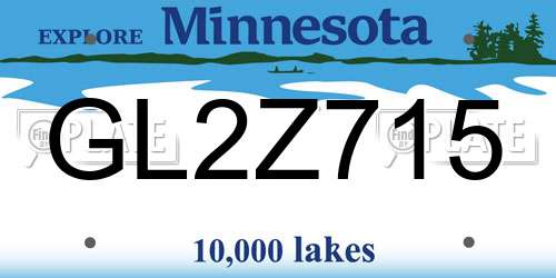 GL2Z715 Minnesota License Plate