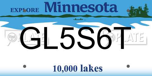 GL5S6T Minnesota License Plate