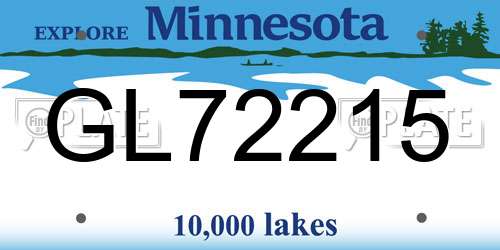GL72215 Minnesota License Plate