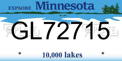 GL72715 Minnesota License Plate