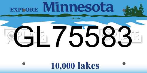 GL75583 Minnesota License Plate