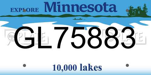 GL75883 Minnesota License Plate