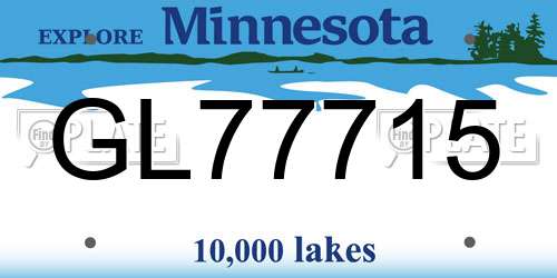 GL77715 Minnesota License Plate