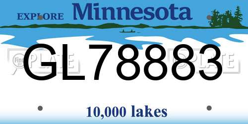 GL78883 Minnesota License Plate