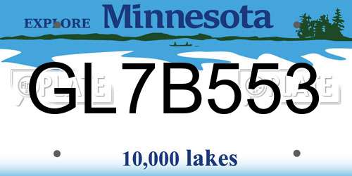 GL7B553 Minnesota License Plate