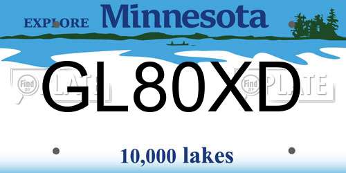 GL80XD Minnesota License Plate