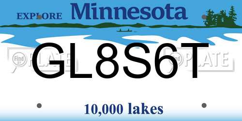 GL8S6T Minnesota License Plate
