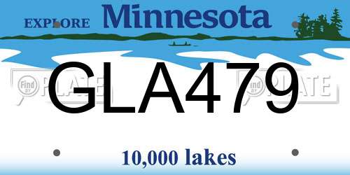 GLA479 Minnesota License Plate