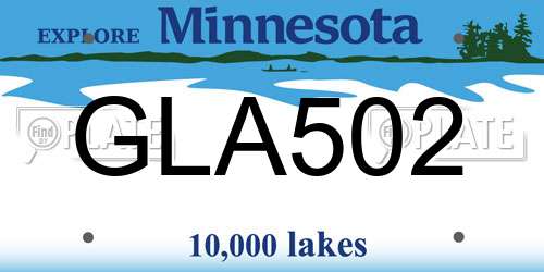 GLA502 Minnesota License Plate