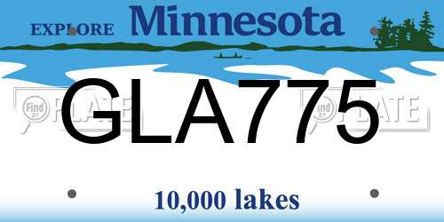GLA775 Minnesota License Plate