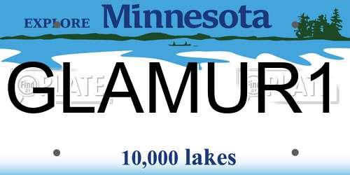 GLAMUR1 Minnesota License Plate