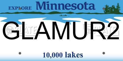 GLAMUR2 Minnesota License Plate
