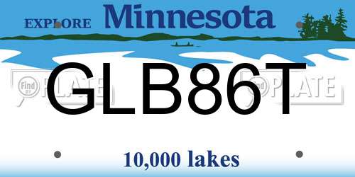 GLB86T Minnesota License Plate