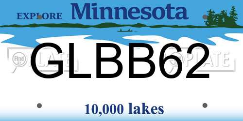 GLBB62 Minnesota License Plate