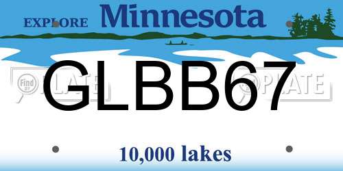 GLBB67 Minnesota License Plate