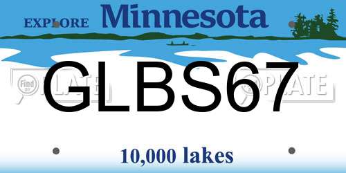 GLBS67 Minnesota License Plate