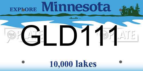 GLD111 Minnesota License Plate