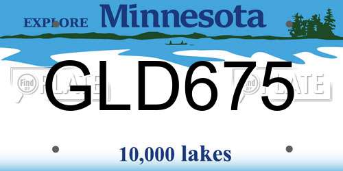 GLD675 Minnesota License Plate