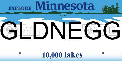 GLDNEGG Minnesota License Plate