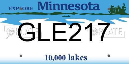 GLE217 Minnesota License Plate