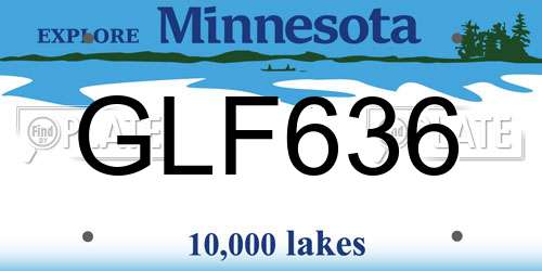 GLF636 Minnesota License Plate