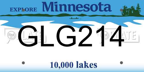 GLG214 Minnesota License Plate