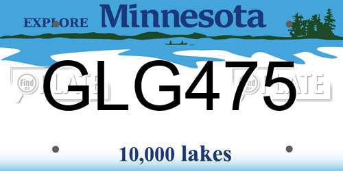 GLG475 Minnesota License Plate