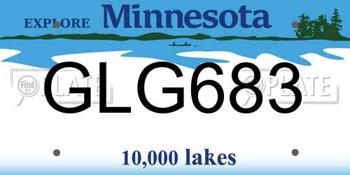 GLG683 Minnesota License Plate