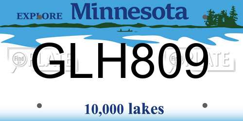 GLH809 Minnesota License Plate