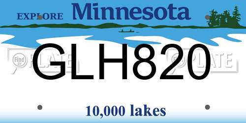 GLH820 Minnesota License Plate