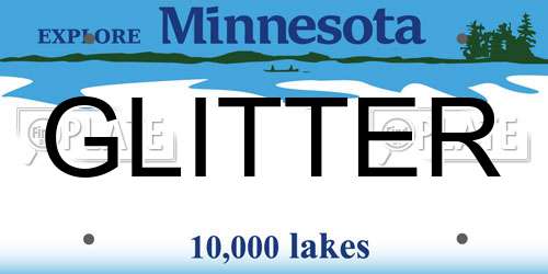 GLITTER Minnesota License Plate