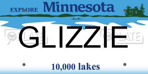 GLIZZIE Minnesota License Plate