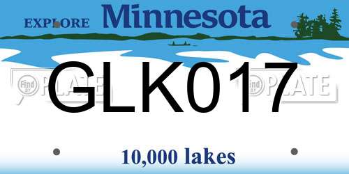 GLK017 Minnesota License Plate