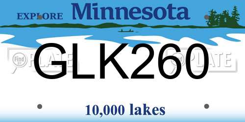 GLK260 Minnesota License Plate