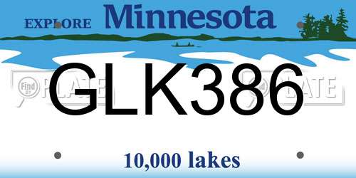GLK386 Minnesota License Plate