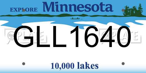GLL1640 Minnesota License Plate