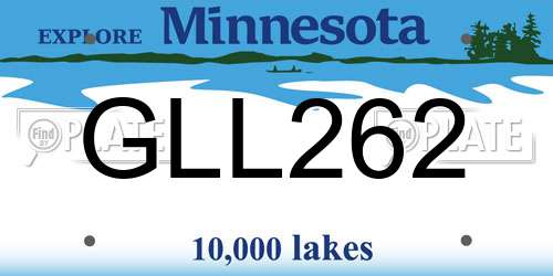GLL262 Minnesota License Plate