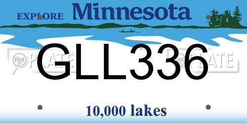 GLL336 Minnesota License Plate