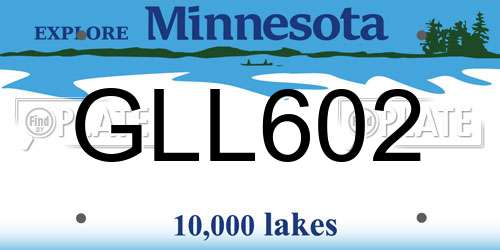 GLL602 Minnesota License Plate