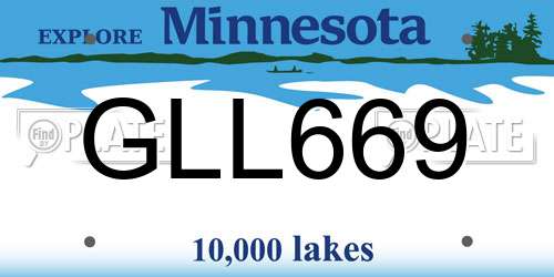 GLL669 Minnesota License Plate