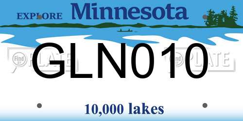 GLN010 Minnesota License Plate