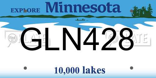 GLN428 Minnesota License Plate