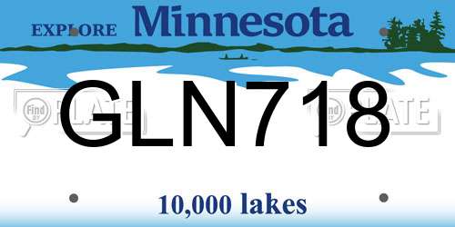 GLN718 Minnesota License Plate