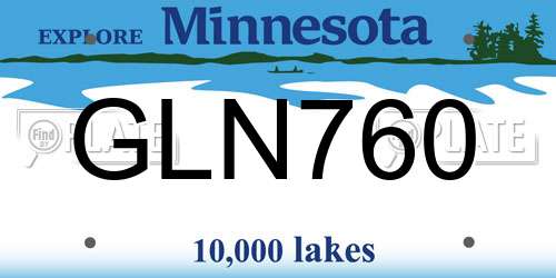 GLN760 Minnesota License Plate