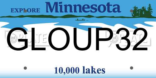 GLOUP32 Minnesota License Plate