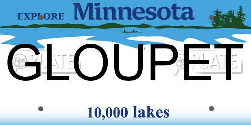 GLOUPET Minnesota License Plate