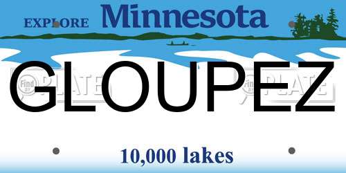 GLOUPEZ Minnesota License Plate