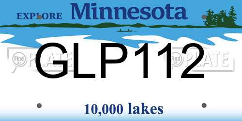 GLP112 Minnesota License Plate