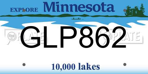 GLP862 Minnesota License Plate