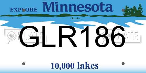 GLR186 Minnesota License Plate